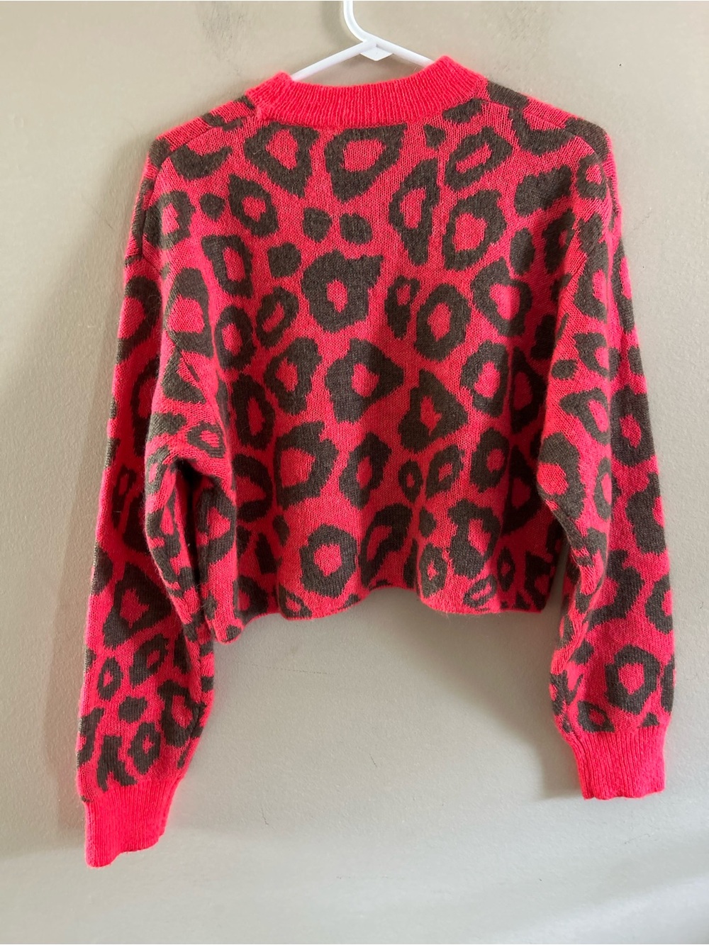 Aritzia Tna Utica Sweater in the Soot/Dayglow Pink colorway - Picture 5 of 6